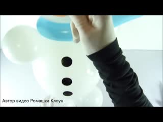 Снеговик из воздушных шаров своими руками how to make a christmas snowman balloon tutorial