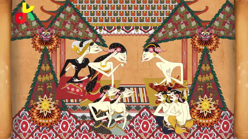 Пьеса «джоко кембанг кунинг» свиток 6 сцена 3