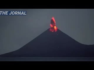 Krakatoa volcano eruption april, 11, 2020