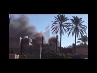 Turkish equipment burning in mitiga airbase #lna #libya