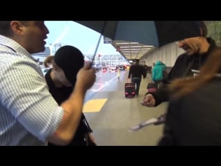 Oscar nominee emma stone keeping dry at lax