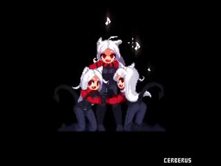 Helltaker | игры | cerberus helltaker | helltaker gif | гифки | aduare | pixel art | pixel gif