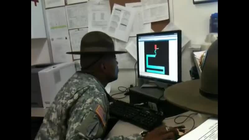 Drill sergeant scared by maze game |