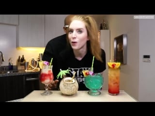 Four tiki drinks