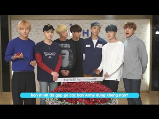 `video message` bangtan thanking viet armys for giving them 1st place in an event call 'rose for your idol'