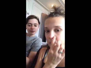 Millie bobby brown with noah schnapp