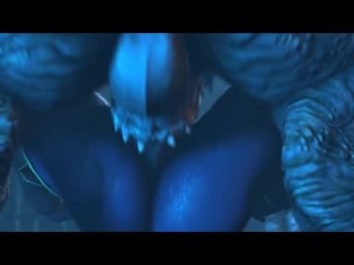 Темная эльфийка трахается с монстрем #video #3d #fantasy #monsters #mulatto #elf #bigtits #giant #whitehair