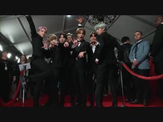 Bts put the glam in glambot on the grammys red carpet tearitupbts