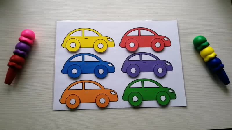 Игра на липучках "подбери машинке колеса по цвету"