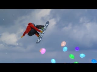 1 massive kicker, 8 snowboarders and 99 balloons