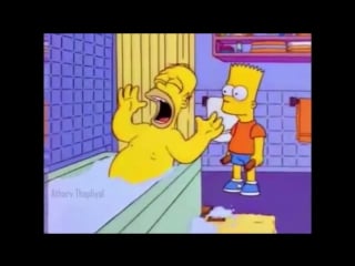 Bart hits homer with a chair