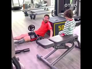 Home workout from leo messi, with a special guest