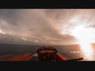 30 days timelapse at sea through thunderstorms, torrential rain busy traffic