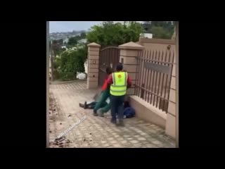 Damn construction worker knocks out his coworker with shovel to the head!
