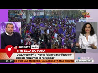 Cuatro al día manifestación 8m ayuso, bloque no mixto falta sonido vlc record 2019 03 08 19h08m35s cuatro