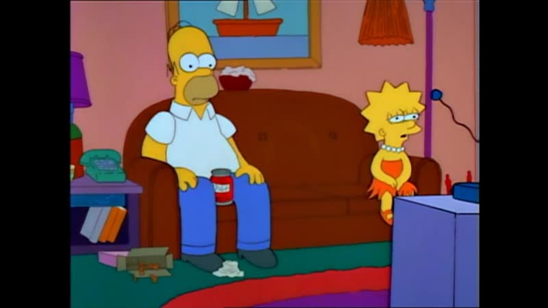Homer &amp; lisa watching football / гомер и лиза смотрят футбол (the simpsons / симпсоны)
