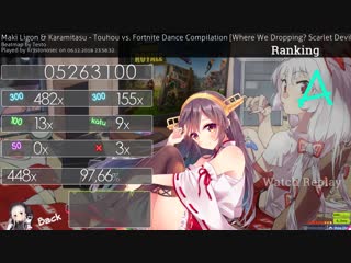 Osu! maki ligon & karamitasu touhou vs fortnite dance compilation [where we dropping scarlet devil mansion]