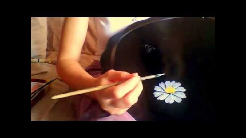 Жостовская роспись учимся рисовать ромашку в замалее