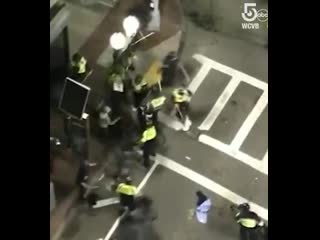 #antifaterrorists throw a major homemade bomb at the police in boston and injure one of them