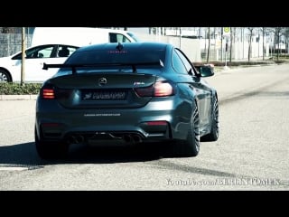 Bmw m4 hamann akrapovic sound acceleration launch control in action burnout tire smoke stage4