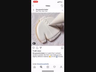 Every move this cookie decorator makes to create this cookie sweater