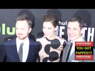 Aaron paul, hugh dancy and michelle monaghan at the premiere of hulu's the path at arclight theatre