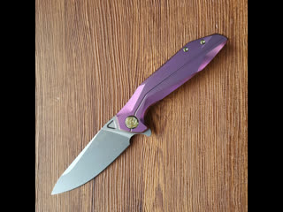 25% off kubey kb235d folding knife 14c28n steel purple 6al4v titanium handle