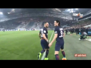 Olympique marseille 0 2 psg edinson cavani goal 26 02 2017