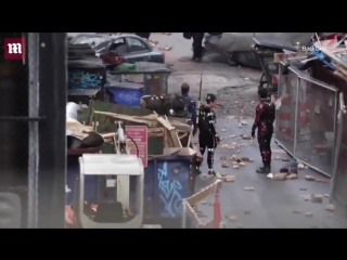Robert downey jr, chris evans, mark ruffalo paul rudd on set of avengers 4