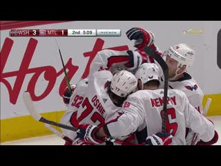 Shea weber’s misplay with the puck gives the capitals a goal