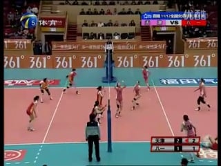 Chinese women volleyball tianjin vs army (16 swithes rally)