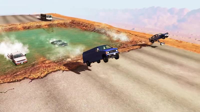 [crash hard] beamng drive rebuilding the new road after the game crash #1