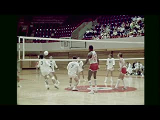 Wilt chamberlain and the big dippers play volleyball at moody coliseum august