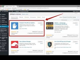 Плагин disable all wordpress updates