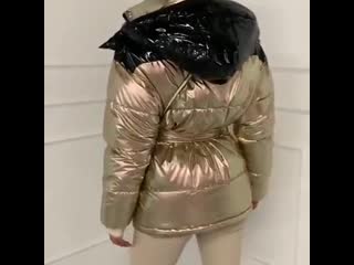 Gold shiny puffer