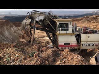 Terex rh170 shovel excavator loading dumpers