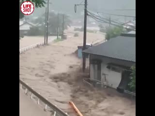 Наводнение в японских селах