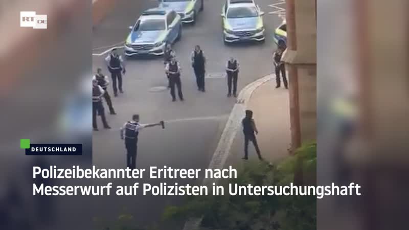 Polizeibekannter eritreer wirft nach pfefferspray einsatz mit messer auf polizisten