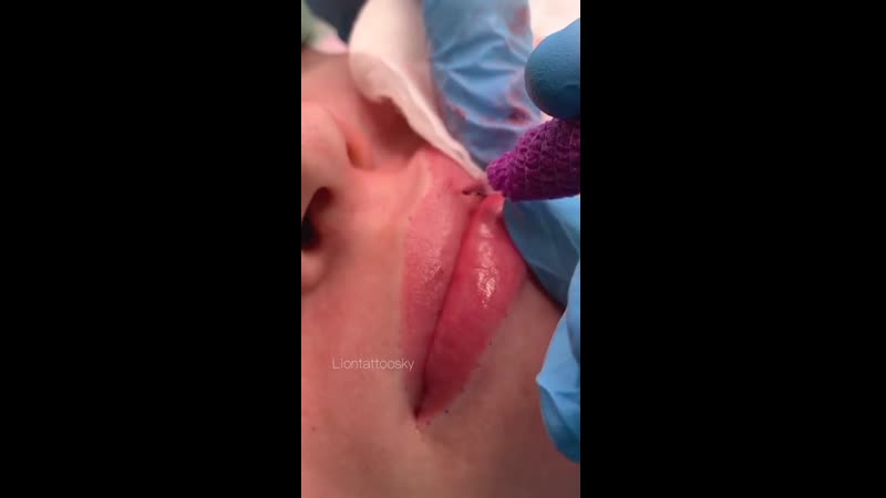 🔱перманентный макияж губ процессе замедленная съёмка/реальная/результат 🦋топ мастер марина чернецова