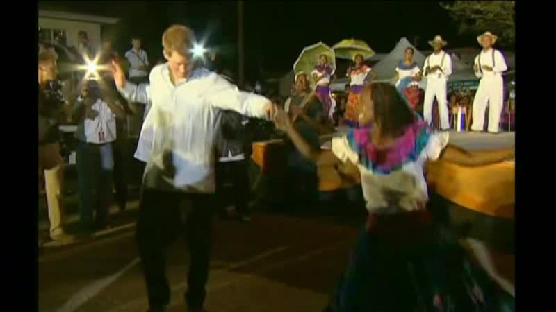 Royals in the sun prince harry attends street party in belize (2012)