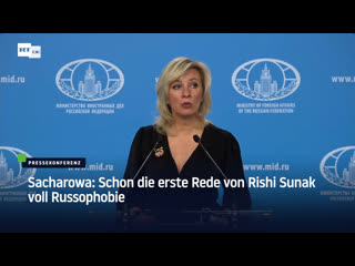 Sacharowa schon die erste rede von rishi sunak voll russophobie