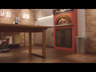 Japanese pizza hut commercials featuring cat employees