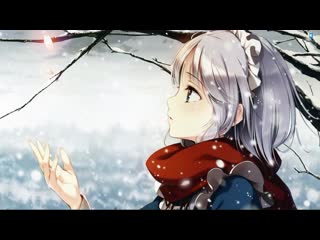 Светловолосая аниме девушка и снегопад живые обои для wallpaper engine