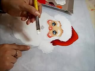 Pintura em tecido barba e touca do papai noel