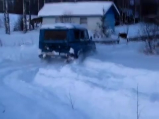 Uaz in deep snow
