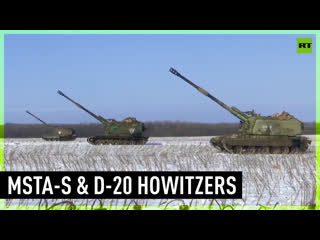 Russia’s msta s, d 20 howitzers on firing mission