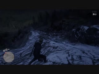 This griefer relentlessly hunted me into the mountains, all i had equipped was my bow a bow and some god damn faith red dead