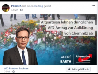 Die afd fraktion hat zur heutigen landtagssitzung einen dringlichkeitsantrag zu den ergebnissen zum 1 september 2018 in chemnit