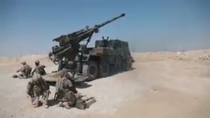 Французы в сар, арта 155 мм