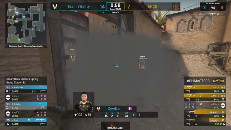 Жесткий флик zywoo vs ence